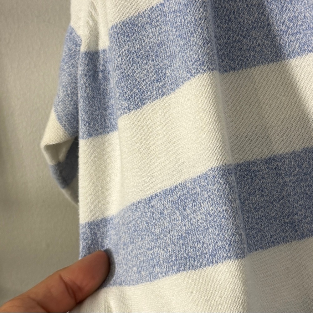 Talbots 3X Blue White Stripe Open Front 100% Cotton Duster Cardigan Sweater - Picture 9 of 9